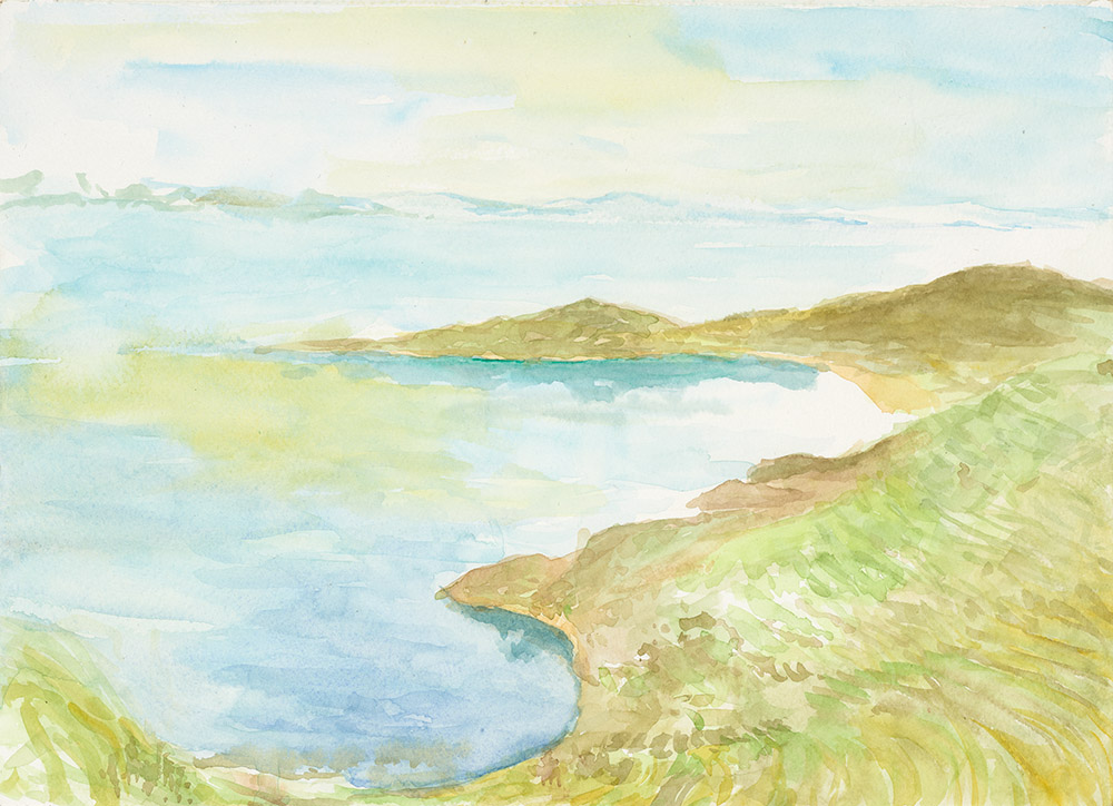 "Isla del Sol", Aquarell auf Papier, 21 x 29,5 cm, 2019