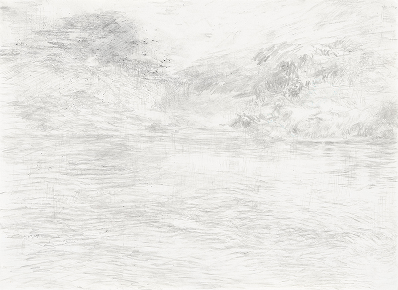 "Donaureise", Blatt 8, Bleistift auf Papier, 14,5 x 21 cm, 2017