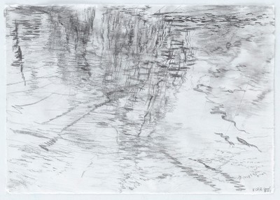 "Gewässer.KanalKreuzberg1", Bleistift auf Wenzhou Papier, 29,7 x 42 cm, 2016