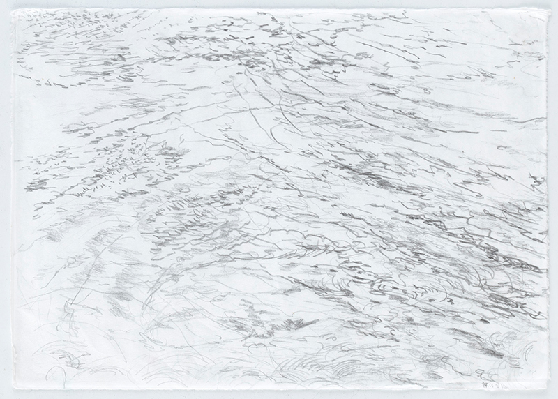"Gewässer.WienerDonau2", Bleistift auf Wenzhou Papier, 29,7 x 42 cm, 2016